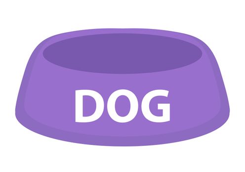 Dog bowl for food icon flat, cartoon style. Isolated on white background. illustration, clip-art