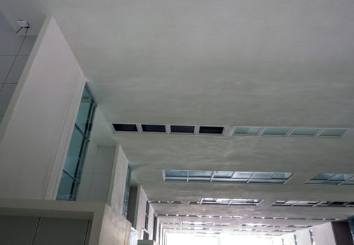 A Low vantage point in hall the high rise building, Looking up to the Daylight from the clerestory on the top of the building