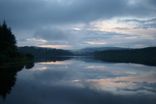 Evening at Wayoh reservoir in Lancashire near Darwen