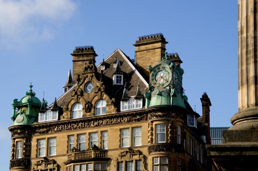 Ornate roof of an imposing Newcastle city centre building