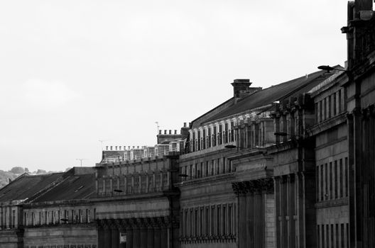 Grey Street rooftops in Newcastle, Tyneside