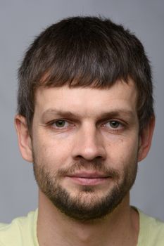 Closeup portrait of a forty year old man