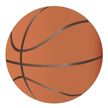 A large brown backetball isolated on a white background.