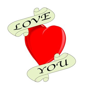 A tattoo style image of the 'Love You' logo.