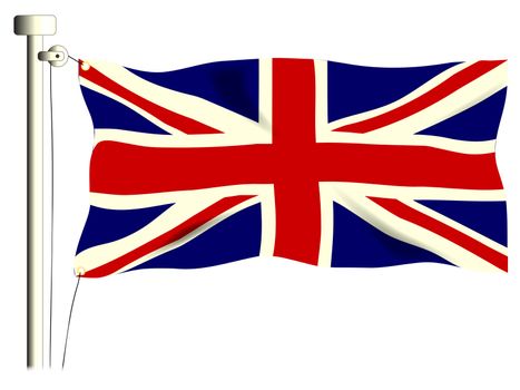 The British Union Flag, or Union Jack when used on board ship, isolated on white.