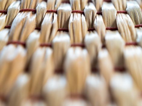 Surface texture of dried reed weave as the mat