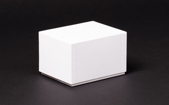 Blank White box isolated on a black background