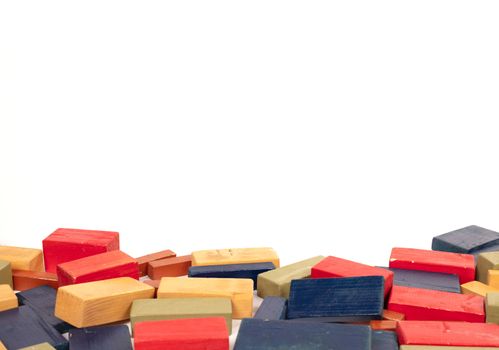 Vintage wooden blocks isolated on a white background