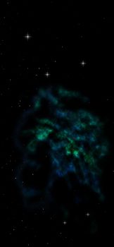 Far being shone nebula and star field against space. Elements of this image furnished by NASA . 3D rendering.