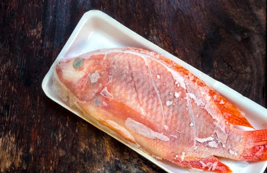 Fresh fish frosted raw food ingredient, Prepare to cooking