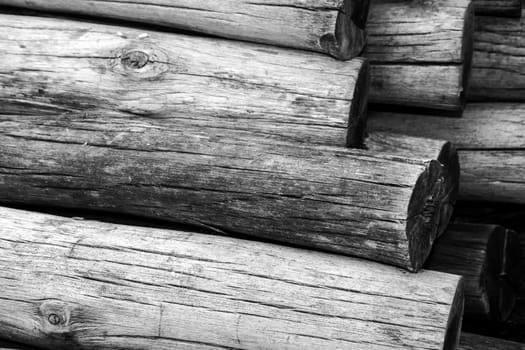 Stacked of firewood logs