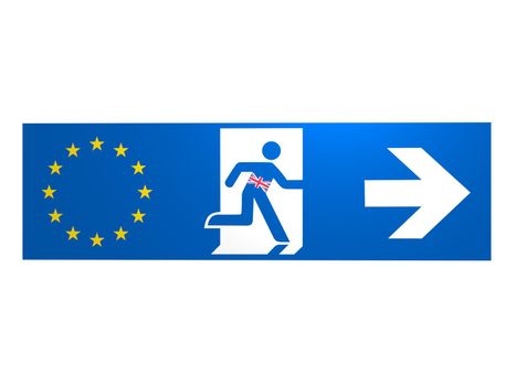 blue and brexit europe logo on white background - 3d rendering