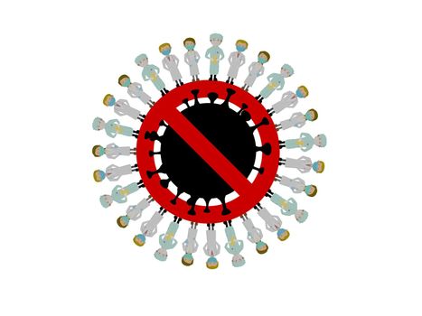 stop coronavirus and virus red white background - 3d rendering