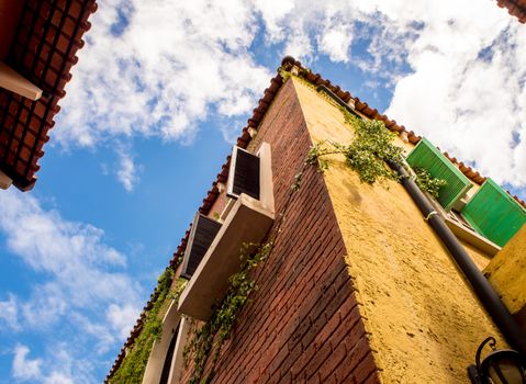 View up The italian vintage style building