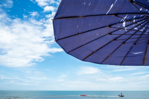 The large umbrella at the beach