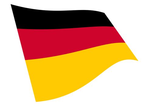 A Germany waving flag graphic isolated on white with clipping path