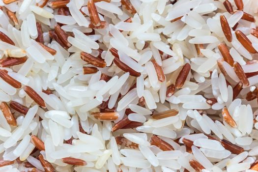 Mixed rice of white rice and brown rice prepare for cook