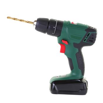 A side view of battery operated hand drill