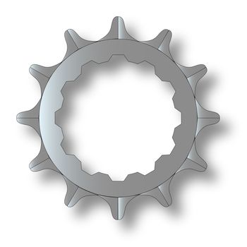 The rear driven cog of a bicycle.