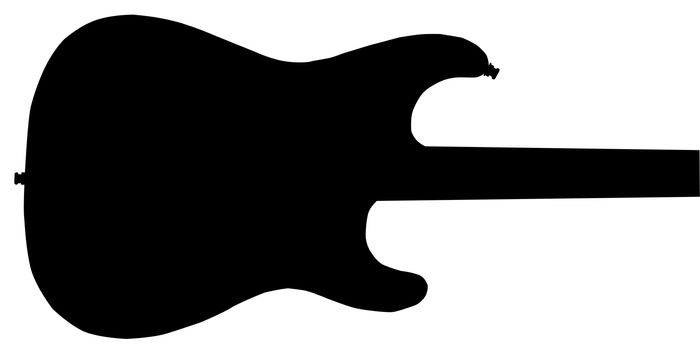 A traditional solid body electric guitar.