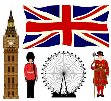 A collection of London and England icons.