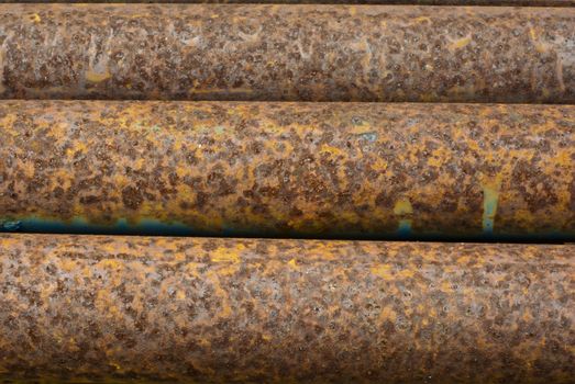 Texture of rusty steel pipes