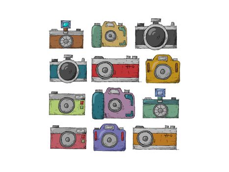 very nice colors retro camera - 3d rendering