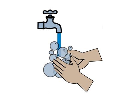 logo wash hands on white background - 3d rendering