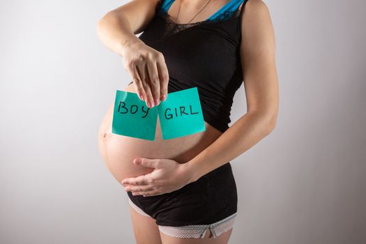 pregnant woman waiting for a boy or girl.