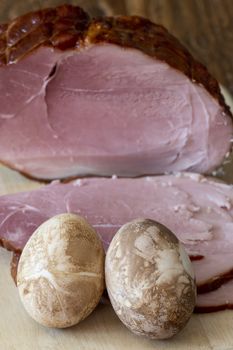 ham on a cutting board for easter