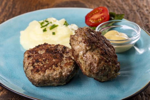 two bavarian meat loafs on a plate