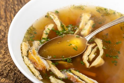 overview of a bavarian pancake soup