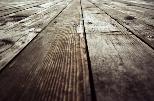 texture or background wooden old tile floor perspective