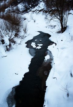 nature seasonal background abstract spirit of a winter frozen river