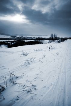 seasonal landscape background winter afternoon from the cross country trail