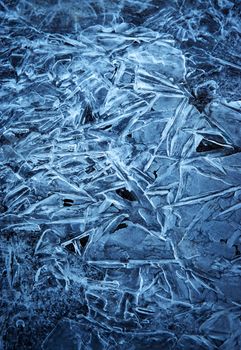 abstract background or texture dark blue ice surface with rays