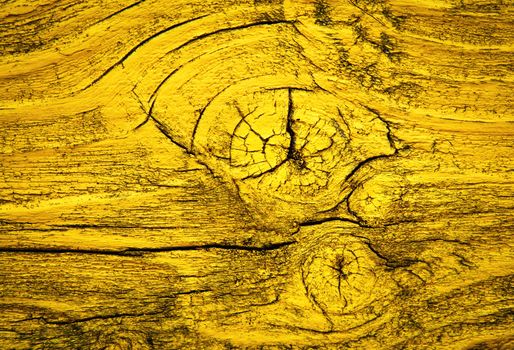 background or texture old wood with a yellow paint