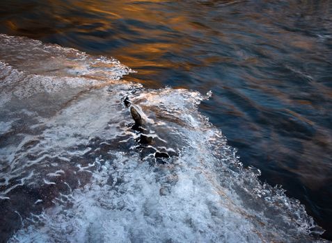 nature background or texture Detail of the river in winter with ice