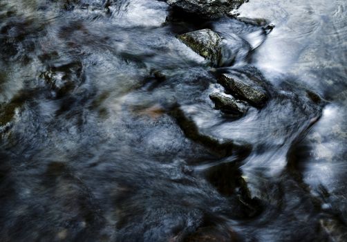 nature background Dark blue wild river rapids