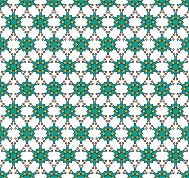 illustration of doodle hexagonal stars background or textile