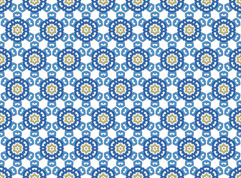 paper pattern blue background with abstract snowflakes
