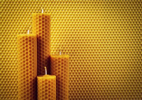 background or texture candles from beeswax