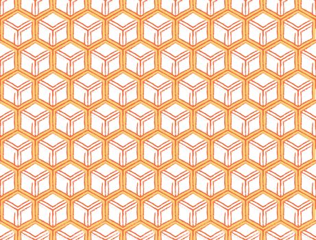 abstract background or paper 3D effect pattern of hexagonal orange