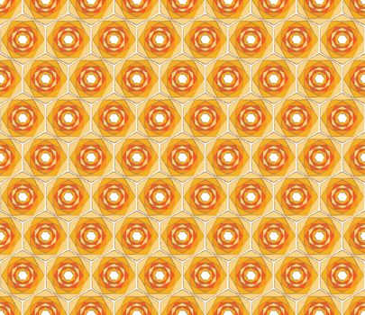 background or texture pattern of hexagonal orange flowers