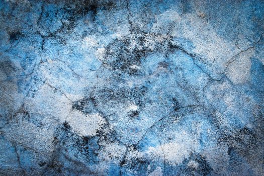 abstract background or texture old blue eroded plaster with mold