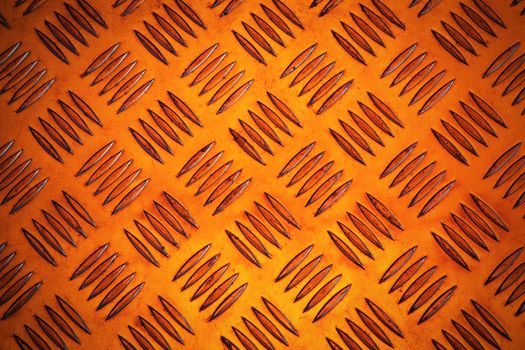 background or texture abstract orange color steel sheet with pattern