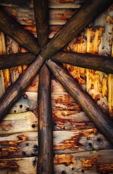 background or texture Interior detail of the old roof shack