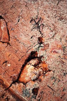 abstract background or texture detail of old red bricks