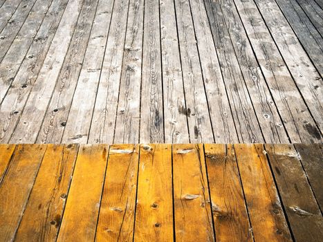 background or texture Two colored wooden floor boards