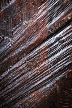 abstract background or texture groove brown dark on old wood